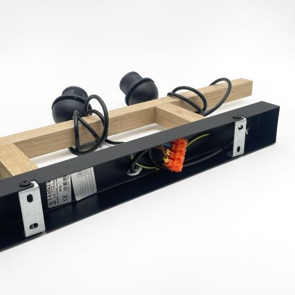 Żyrandol na lince LEANDRA 3xE27/15W/230V dąb/czarny