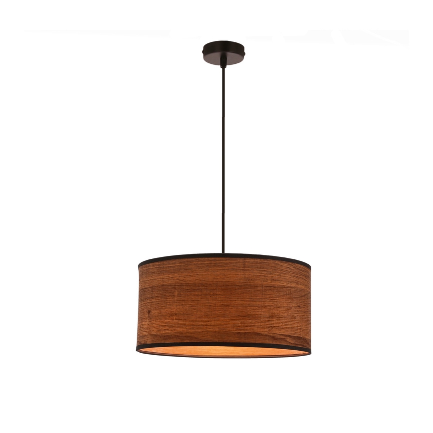 Żyrandol na lince LEGNO 1xE27/40W/230V śr. 30 cm brązowe