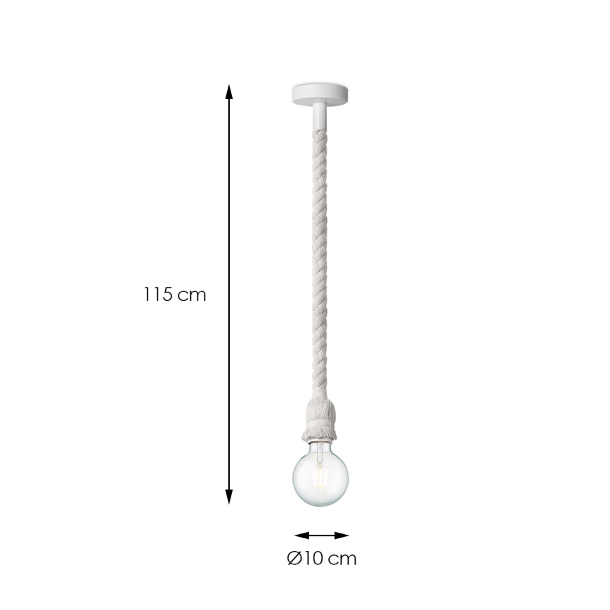 Żyrandol na lince LEONARDO ROPE 1xE27/10W/230V biały