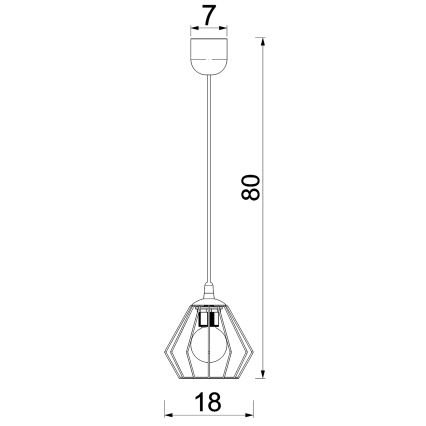 Żyrandol na lince LETI 1xE27/15W/230V czarny
