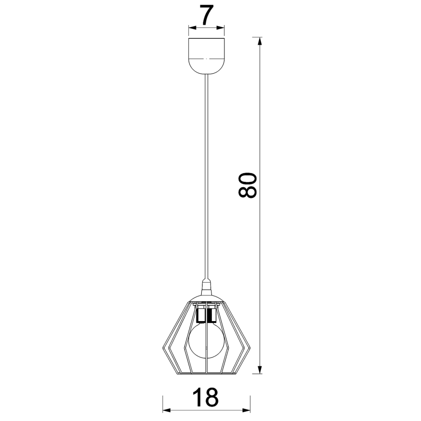 Żyrandol na lince LETI 1xE27/15W/230V czarny