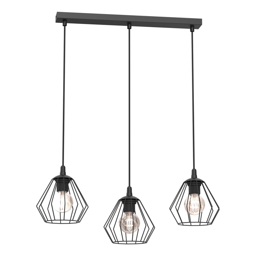 Żyrandol na lince LETI 3xE27/15W/230W czarny