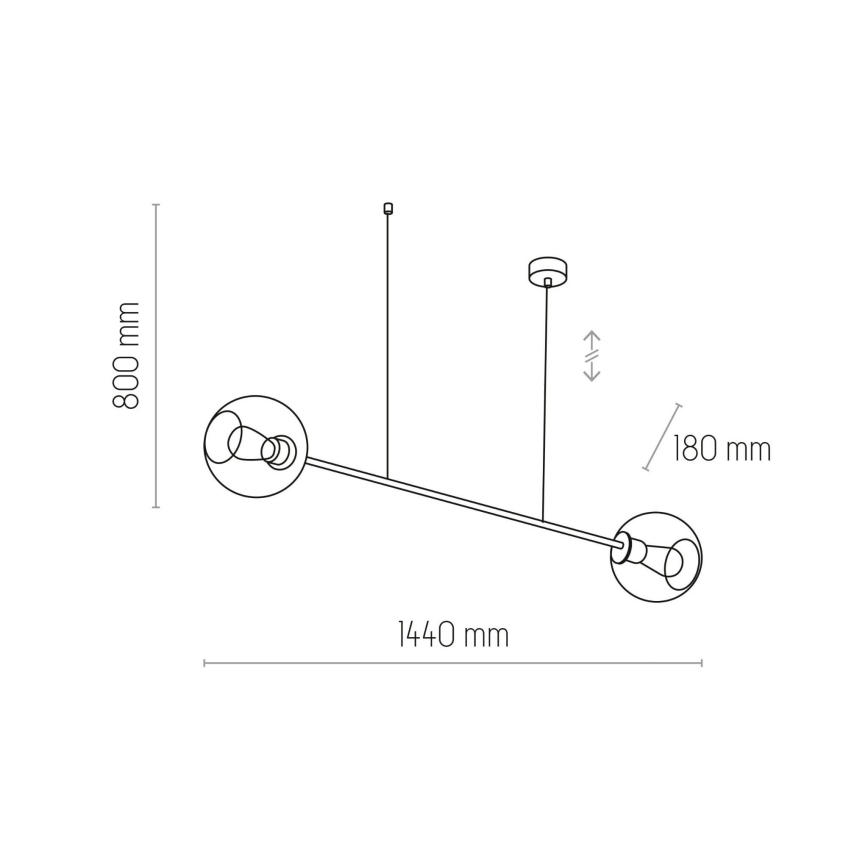 Żyrandol na lince LIBRA 2xE27/15W/230V