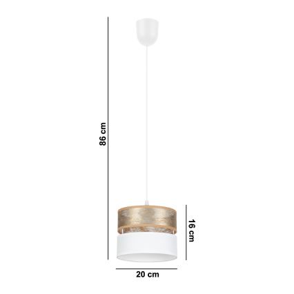 Żyrandol na lince LIMA 1xE27/60W/230V złoty/biały