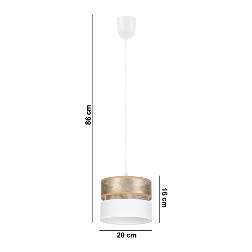 Żyrandol na lince LIMA 1xE27/60W/230V złoty/biały