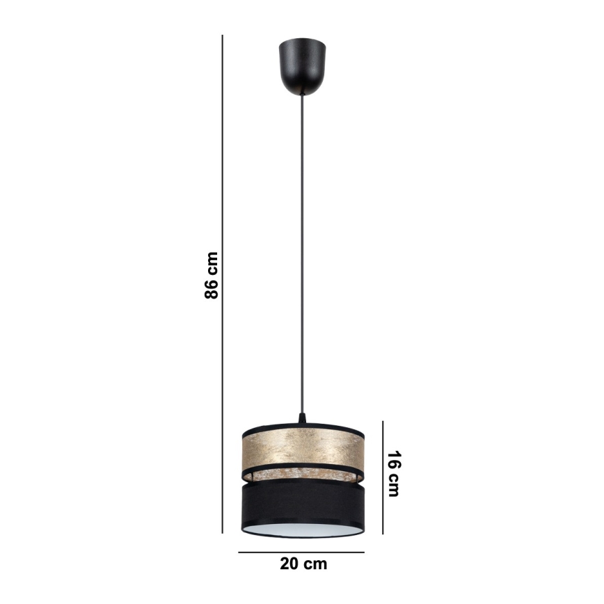 Żyrandol na lince LIMA 1xE27/60W/230V złoty/czarny
