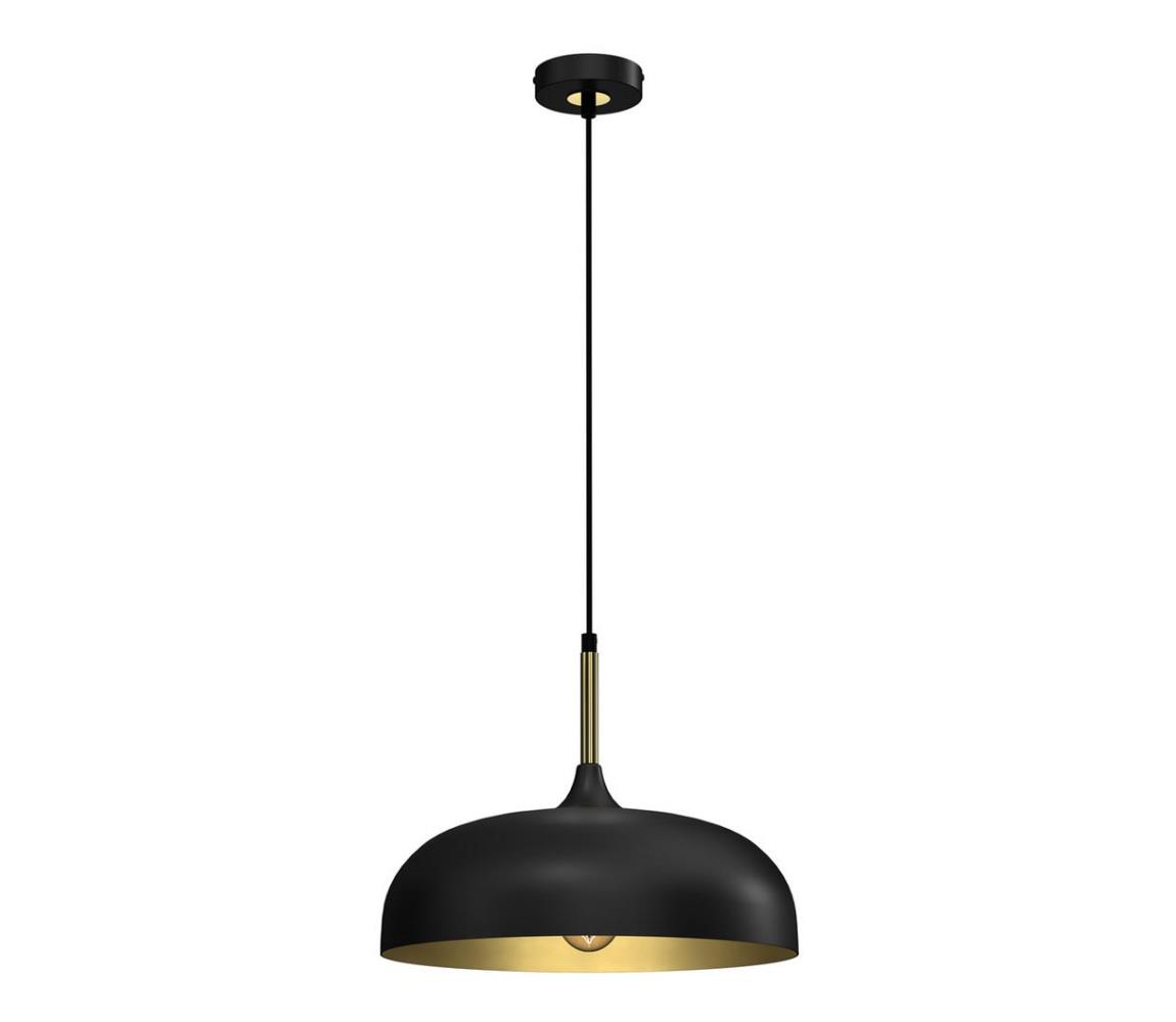 Żyrandol na lince LINCOLN 1xE27/60W/230V d. 35 cm czarny