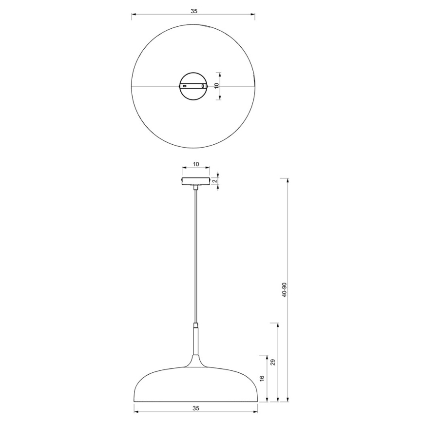 Żyrandol na lince LINCOLN 1xE27/60W/230V d. 35 cm czarny