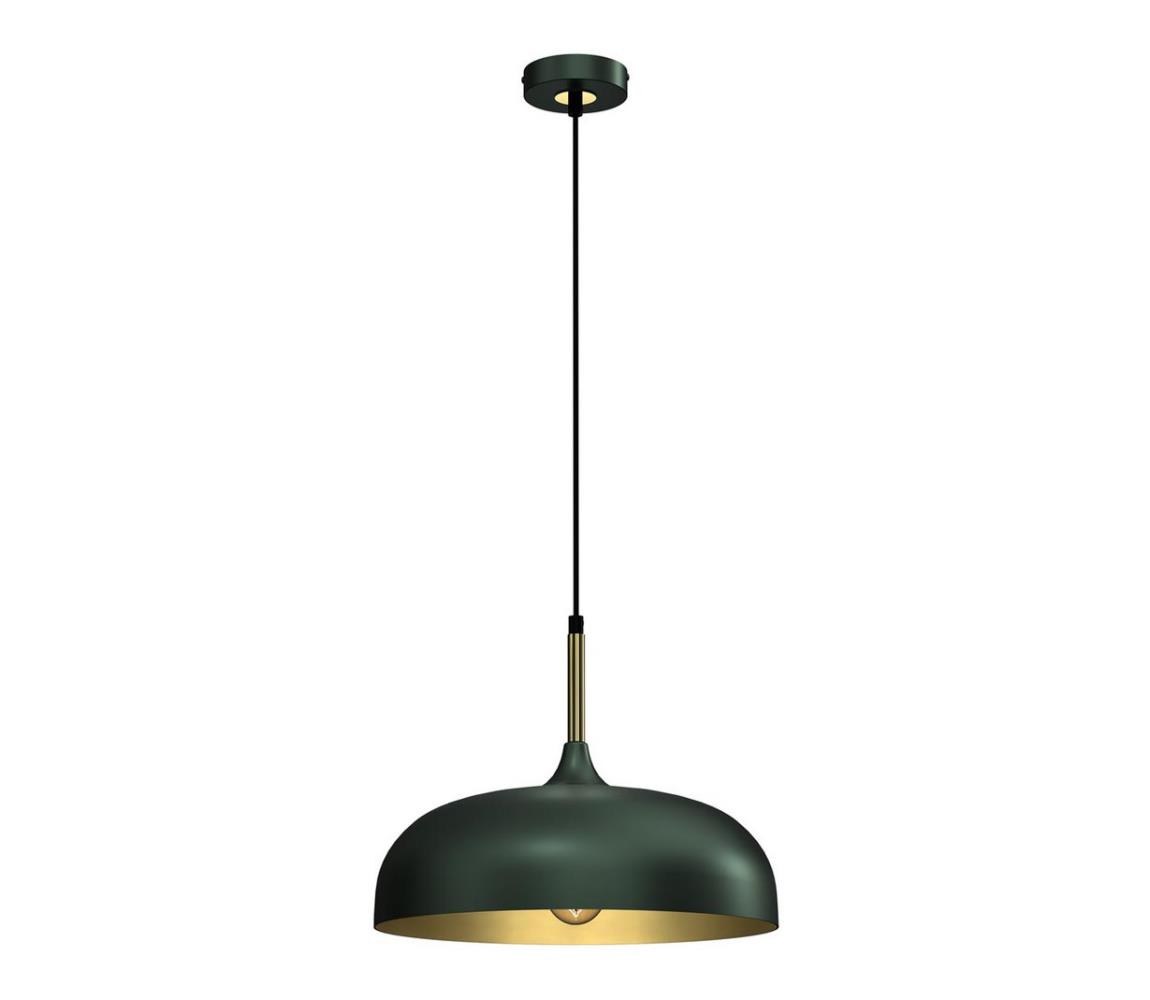 Żyrandol na lince LINCOLN 1xE27/60W/230V d. 35 cm zielony
