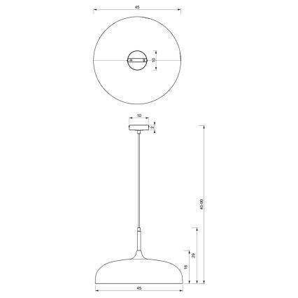 Żyrandol na lince LINCOLN 1xE27/60W/230V d. 45 cm czarny