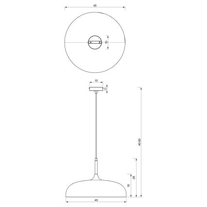 Żyrandol na lince LINCOLN 1xE27/60W/230V d. 45 cm zielony