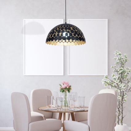 Żyrandol na lince LISA BLACK 1xE27/60W/230V