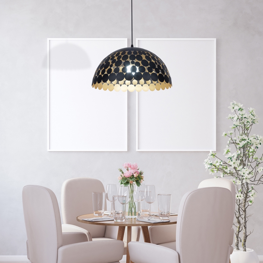 Żyrandol na lince LISA BLACK 1xE27/60W/230V