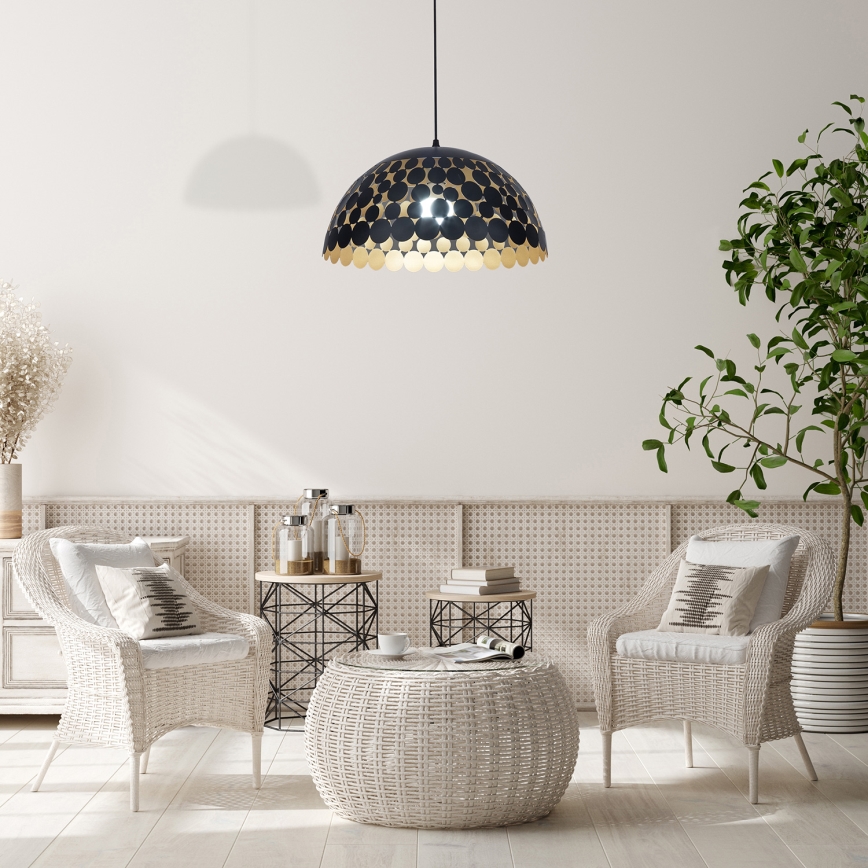 Żyrandol na lince LISA BLACK 1xE27/60W/230V