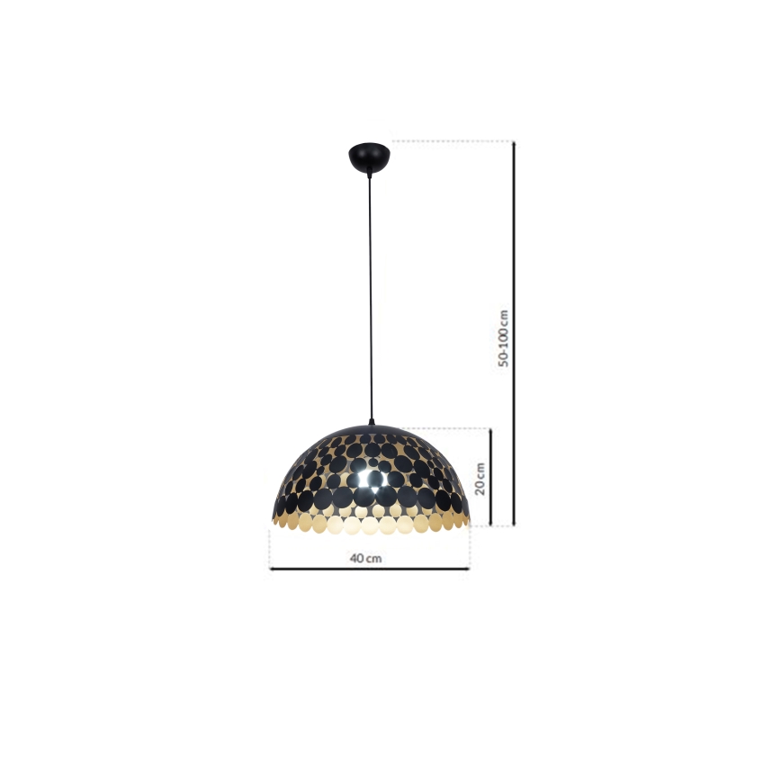 Żyrandol na lince LISA BLACK 1xE27/60W/230V