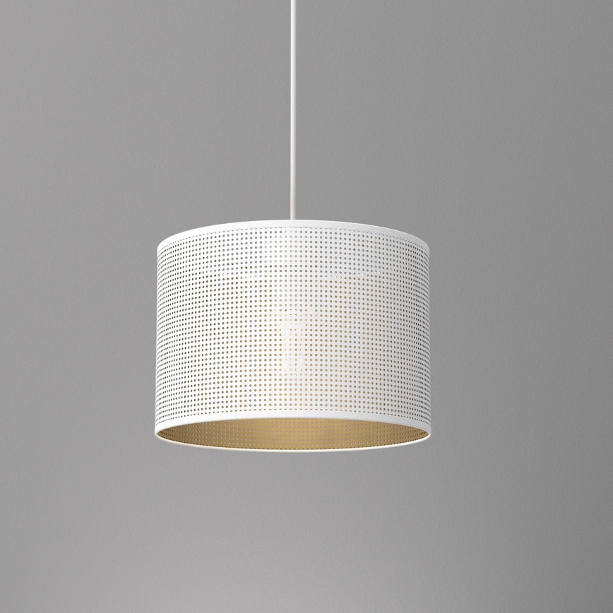 Żyrandol na lince LOFT SHADE 1xE27/60W/230V śr. 25 cm biały/złoty