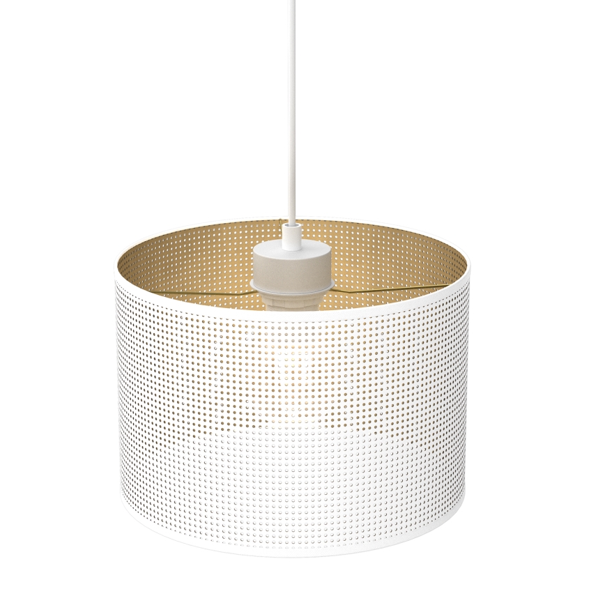 Żyrandol na lince LOFT SHADE 1xE27/60W/230V śr. 25 cm biały/złoty