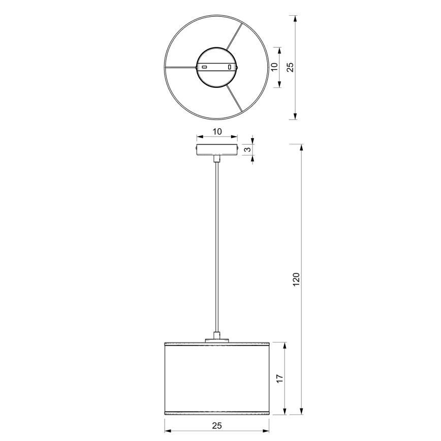 Żyrandol na lince LOFT SHADE 1xE27/60W/230V śr. 25 cm czarny/złoty