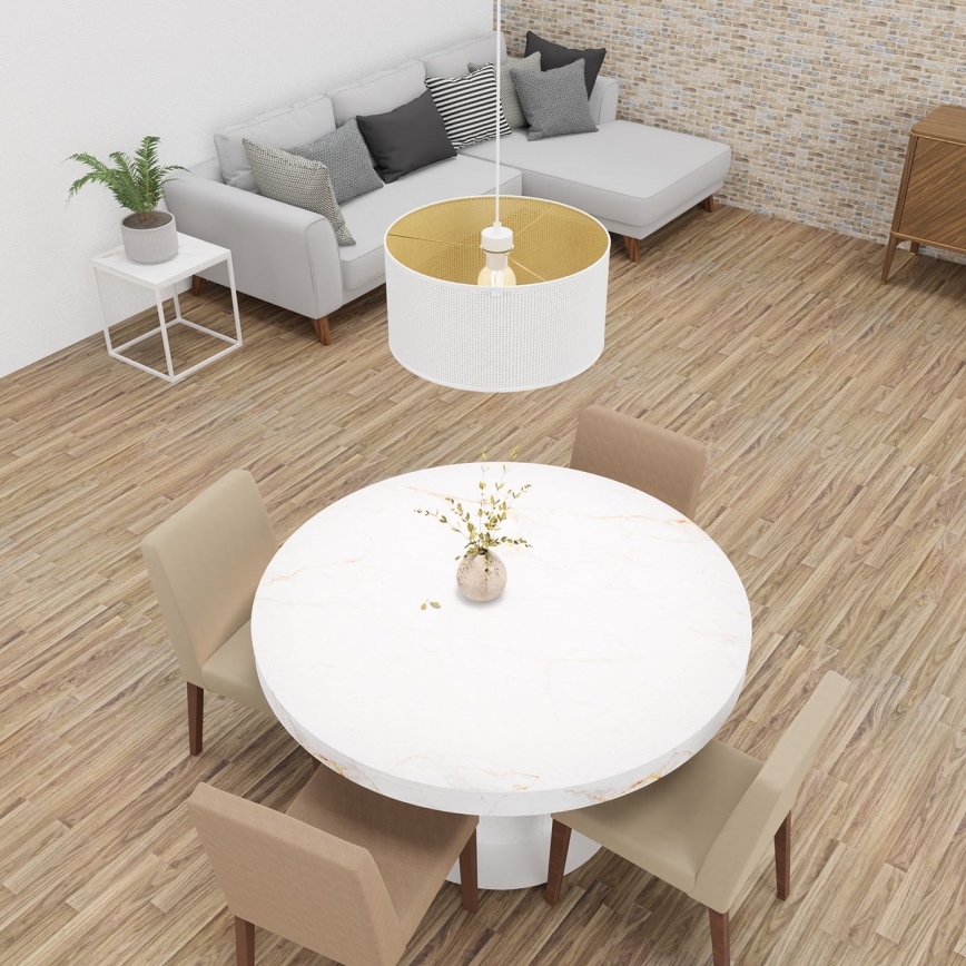 Żyrandol na lince LOFT SHADE 1xE27/60W/230V śr. 40 cm biały/złoty
