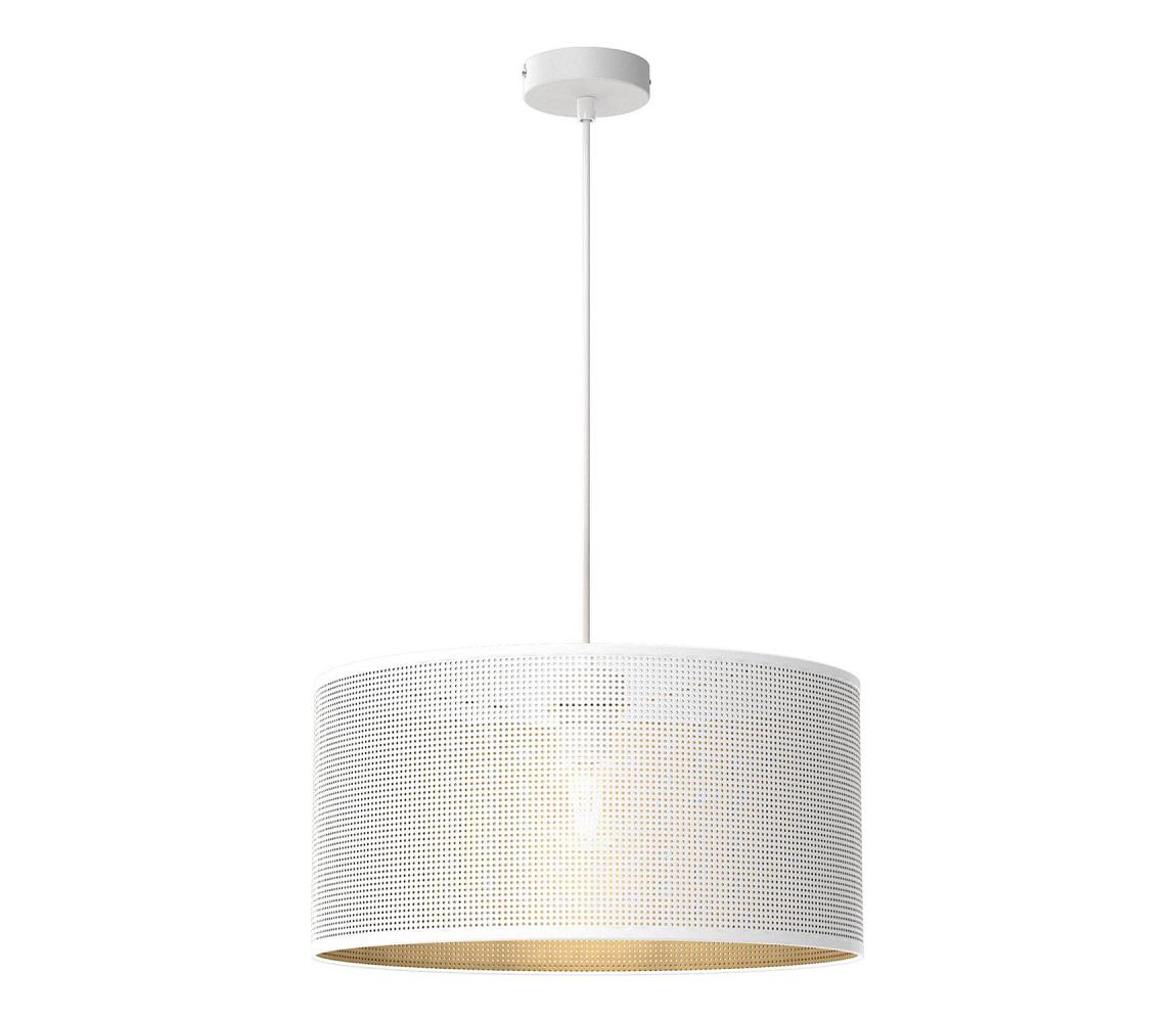 Żyrandol na lince LOFT SHADE 1xE27/60W/230V śr. 40 cm biały/złoty