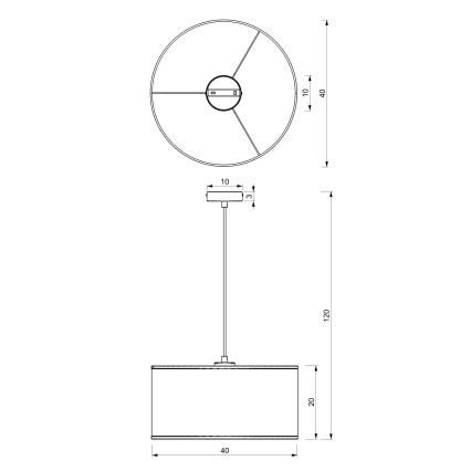 Żyrandol na lince LOFT SHADE 1xE27/60W/230V śr. 40 cm czarny