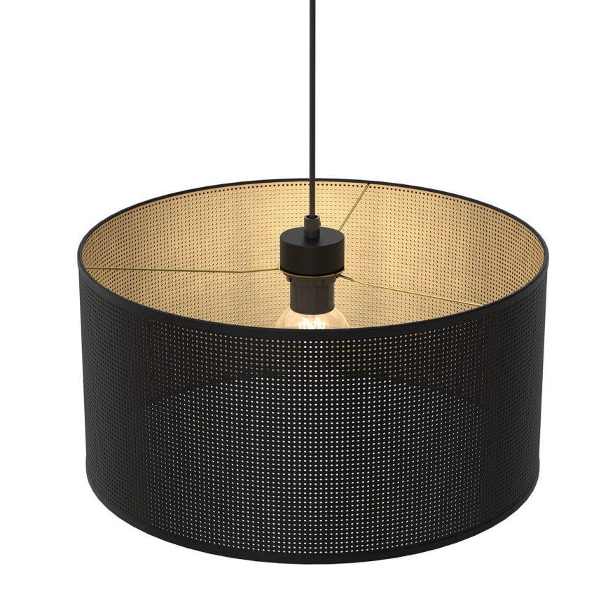 Żyrandol na lince LOFT SHADE 1xE27/60W/230V śr. 40 cm czarny/złoty