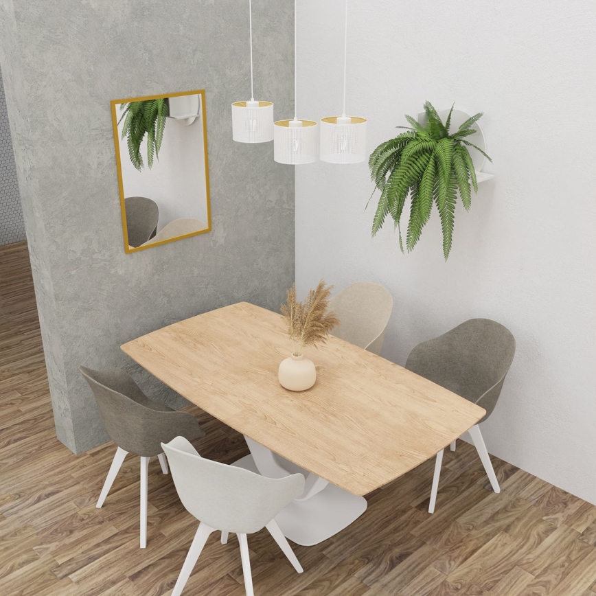 Żyrandol na lince LOFT SHADE 3xE27/60W/230V biały/złoty