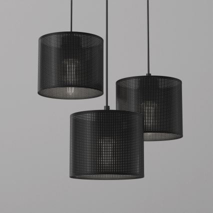 Żyrandol na lince LOFT SHADE 3xE27/60W/230V czarny