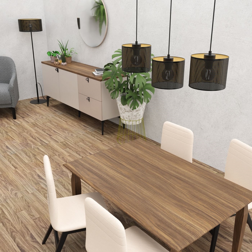 Żyrandol na lince LOFT SHADE 3xE27/60W/230V czarny/złoty