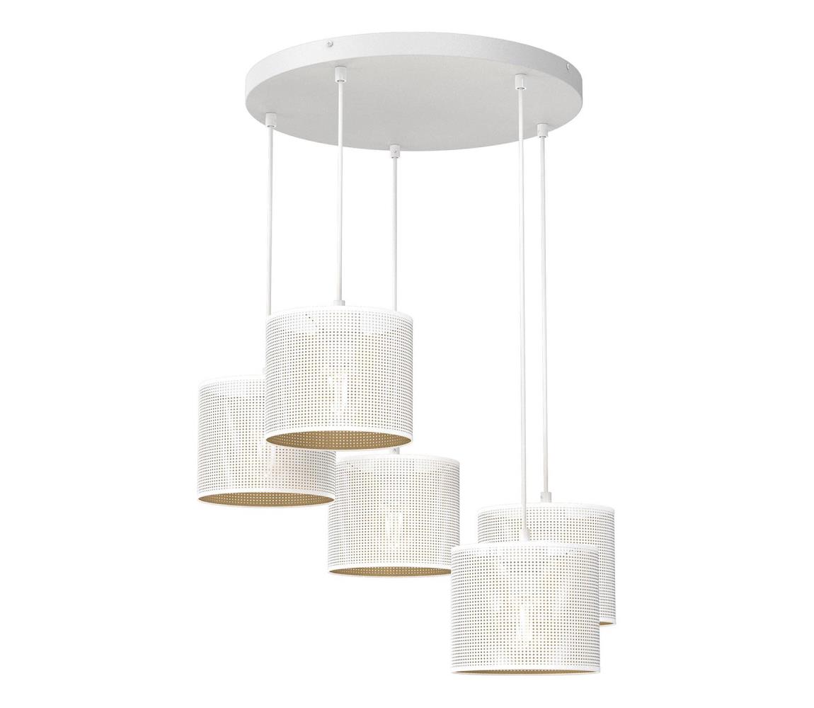 Żyrandol na lince LOFT SHADE 5xE27/60W/230V biały/złoty