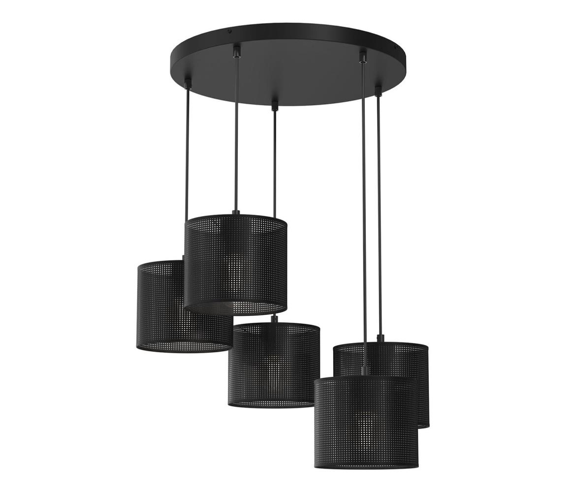 Żyrandol na lince LOFT SHADE 5xE27/60W/230V czarny