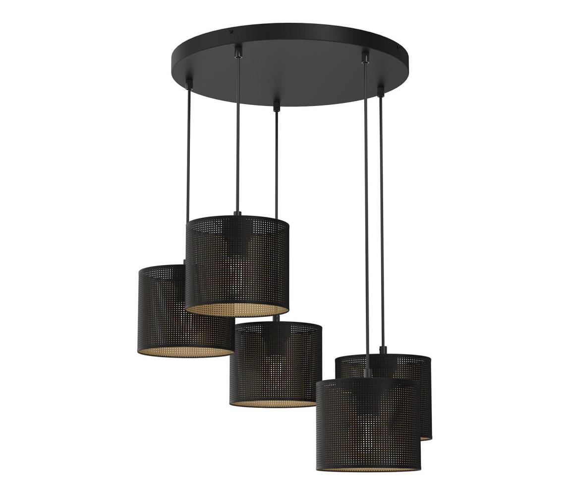 Żyrandol na lince LOFT SHADE 5xE27/60W/230V czarny/złoty