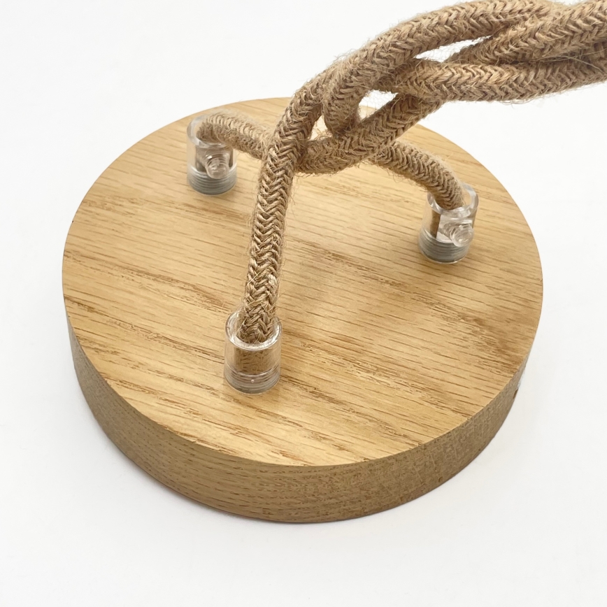 Žyrandol na lince LOOMIS 3xE27/15W/230V 130 cm beżowy/dąb