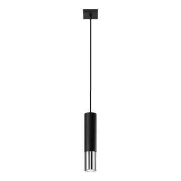 Żyrandol na lince LOOPEZ 1xGU10/10W/230V czarny/chrom błyszczący