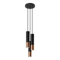 Żyrandol na lince LOOPEZ 3xGU10/40W/230V okrągły czarny/copper
