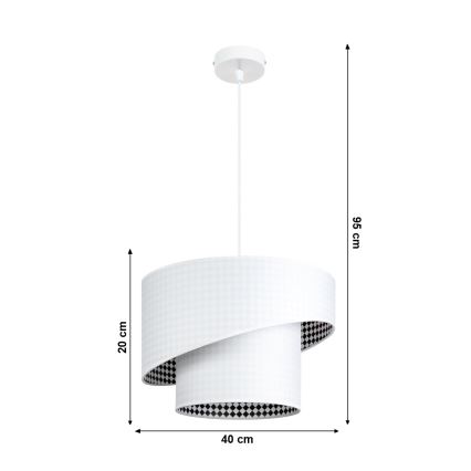 Żyrandol na lince LORI 1×E27/60W/230V biały