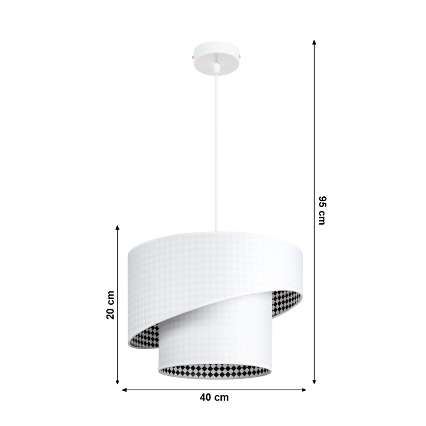 Żyrandol na lince LORI 1×E27/60W/230V biały