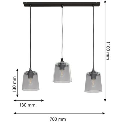 Żyrandol na lince LUCEA 3xE27/15W/230V