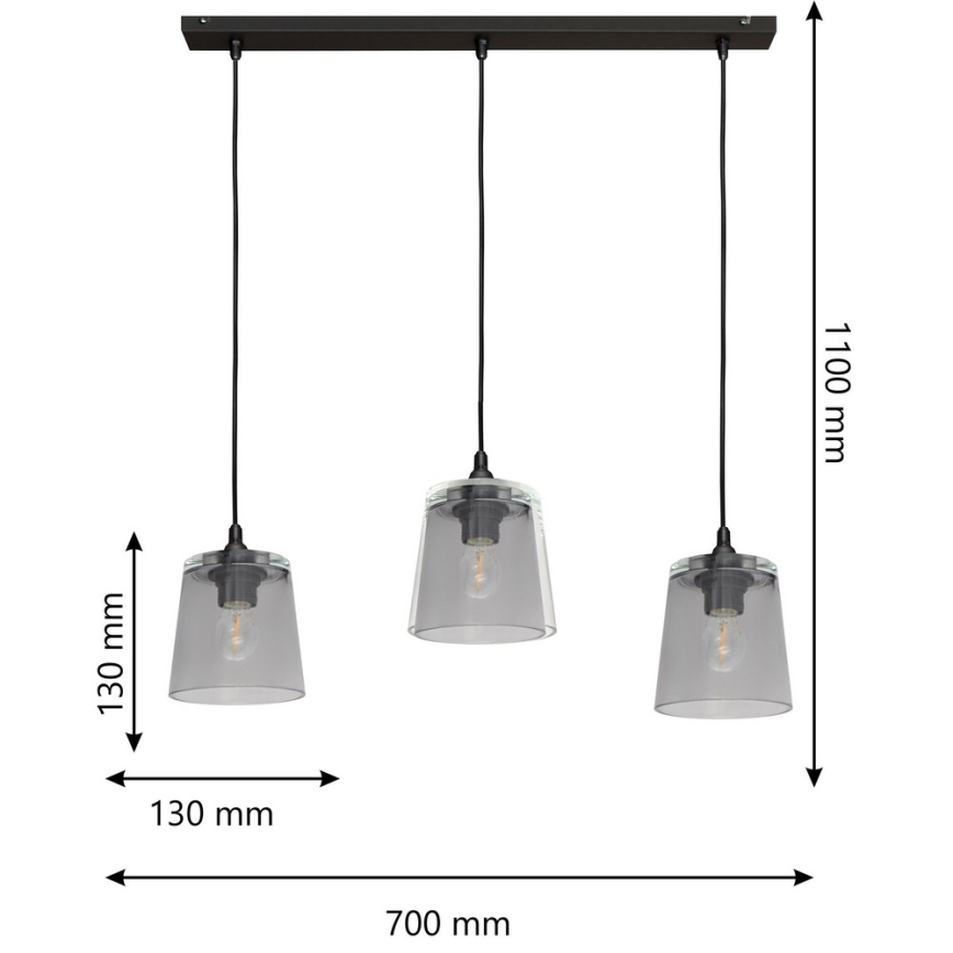 Żyrandol na lince LUCEA 3xE27/15W/230V