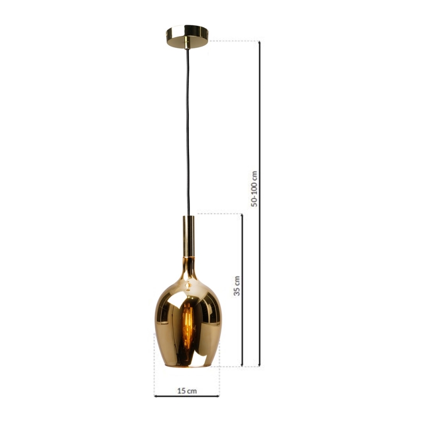 Żyrandol na lince LUGANO 1xE14/40W/230V złoty