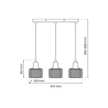 Żyrandol na lince LUMI 3xG9/8W/230V