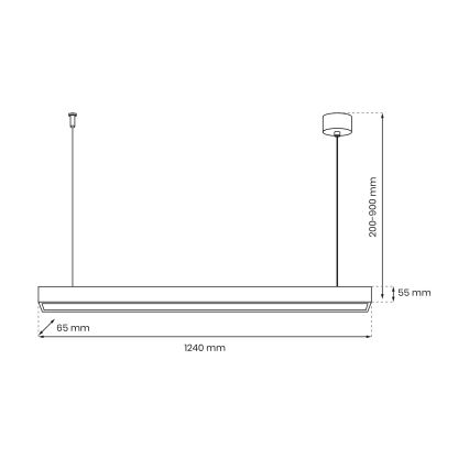 Żyrandol na lince LUNGO T8 1xG13/18W/230V czarny