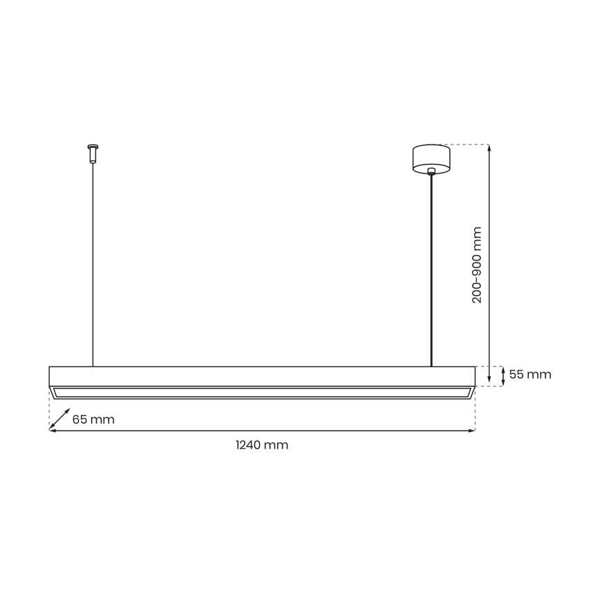 Żyrandol na lince LUNGO T8 1xG13/18W/230V czarny