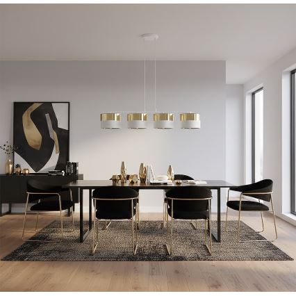 Żyrandol na lince LUX 4xE27/15W/230V biały/złoty