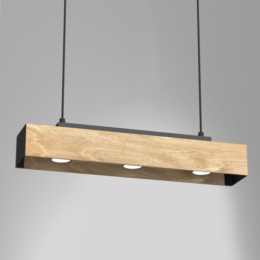 Żyrandol na lince MAISON 3xGU10/8W/230V brązowy/dąb