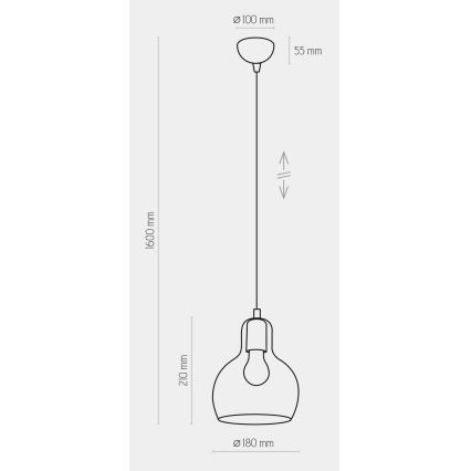 Żyrandol na lince MANGO 1xE27/60W/230V