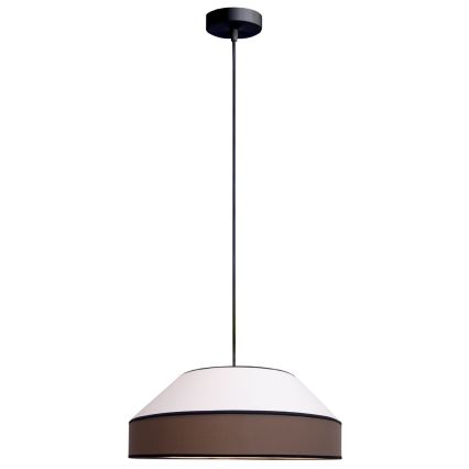 Żyrandol na lince MANISO 1xE27/60W/230V śr. 45 cm biały/brązowy