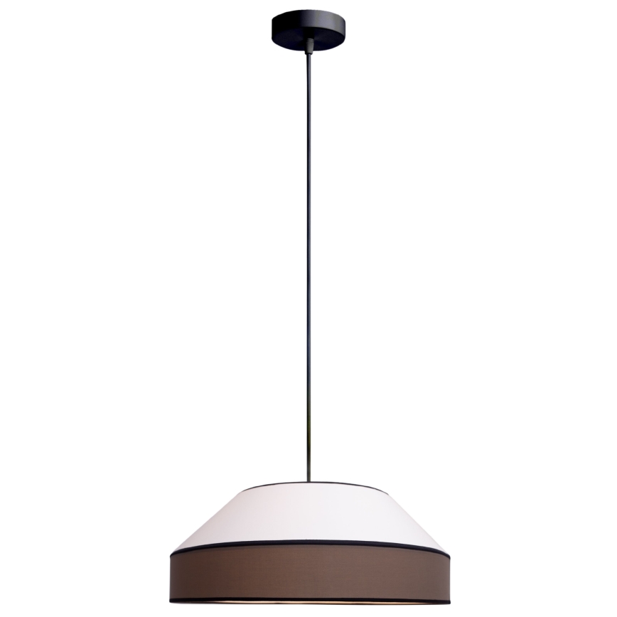 Żyrandol na lince MANISO 1xE27/60W/230V śr. 45 cm biały/brązowy