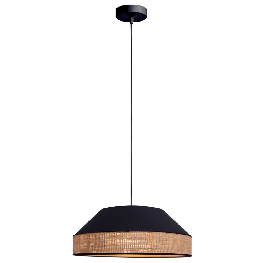 Żyrandol na lince MANISO 1xE27/60W/230V śr. 45 cm czarny/beżowy