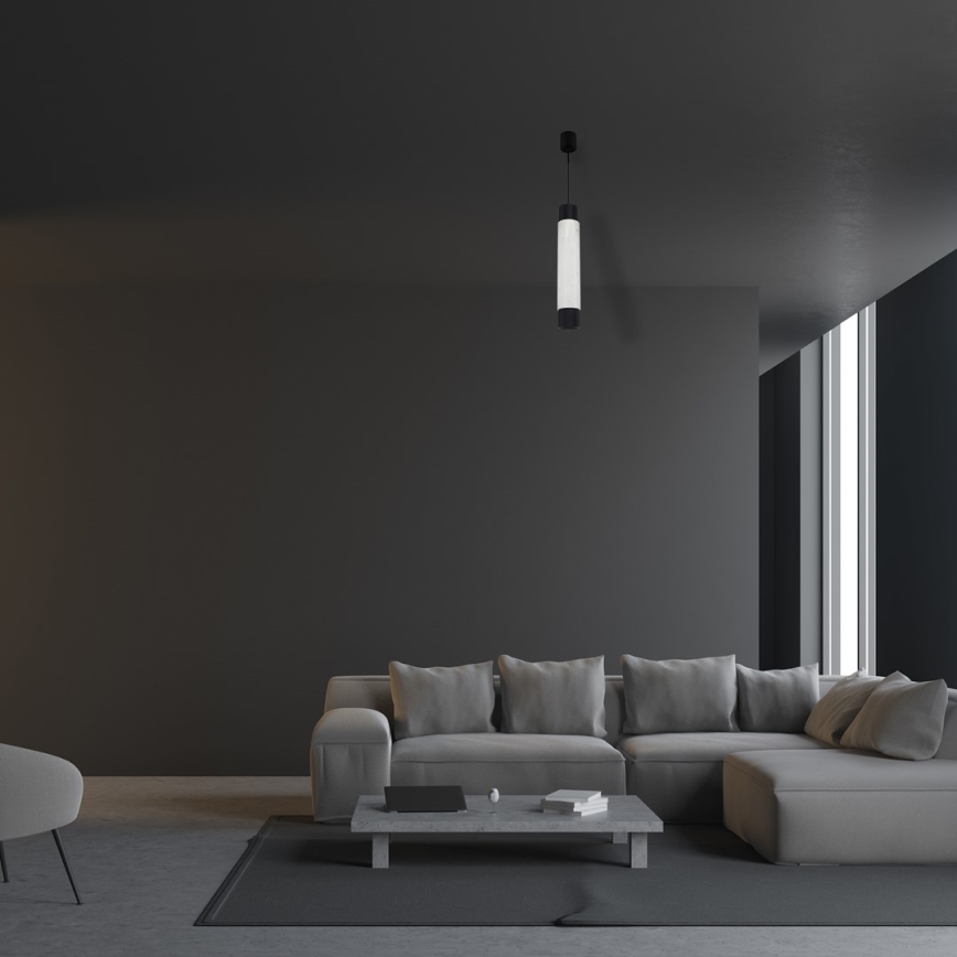 Żyrandol na lince MARBLE WHITE/BLACK 1xGU10/8W/230V